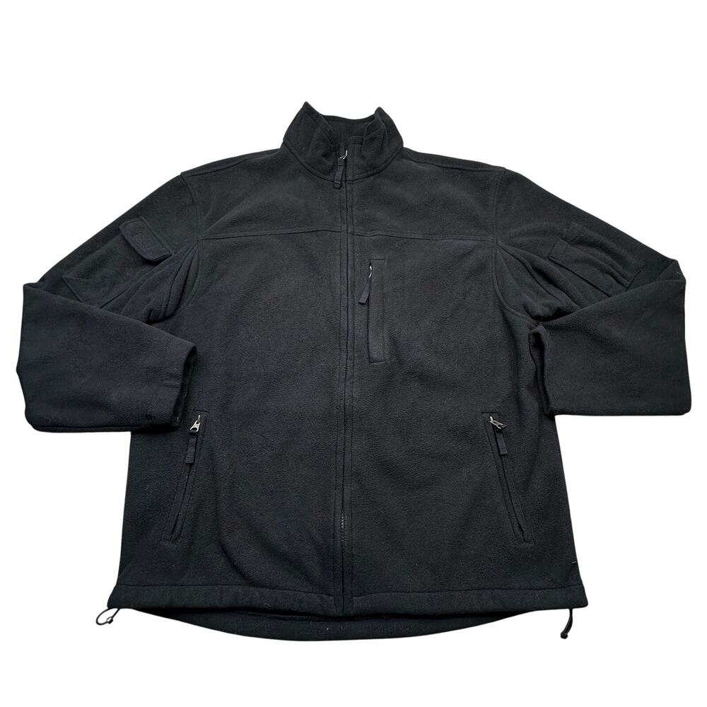 Duluth Trading Shorema Full Zip Fleece Jacket Mens Large Utility Windproof Black